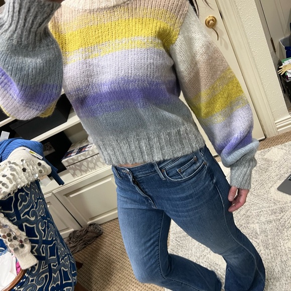 NWT ELEVEN SIX Joy Alpaca Multi-Color Crewneck Sweater M - Picture 2 of 6